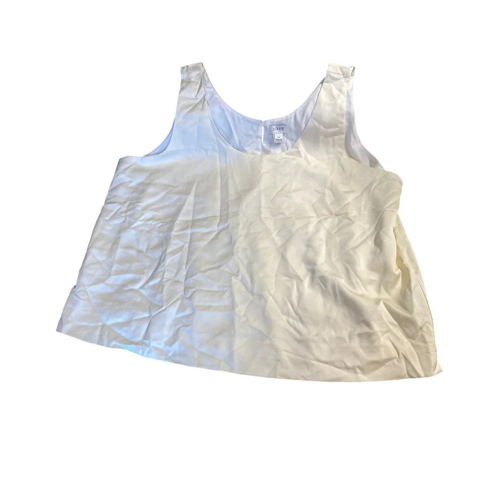 J. Crew Cream‎ Ivory Sheer Tank Top Blouse Size 2X Women's Sleeveless